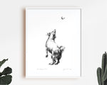 Jumping Jack Russell Sketch Print