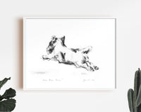 Running Terrier Sketch Print