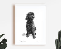 Black Poodle Sketch Print