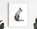 "The Shepherd" GSD Sketch Print